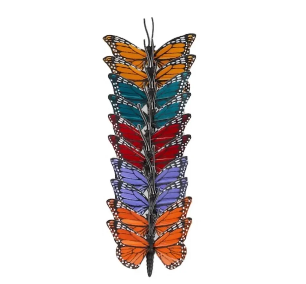 2.5" Multicolour Feather Butterflies, 10ct